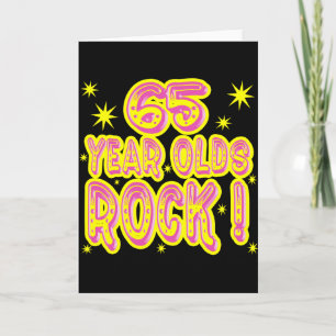 ¡Rock De Los 65 Años! Tarjeta de felicitación (ros