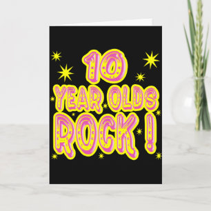 ¡Rock de niños de 10 años! Tarjeta de felicitación