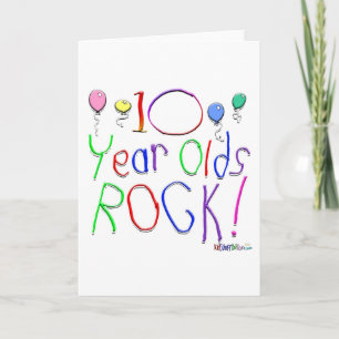 ¡Rock de niños de 10 años! Tarjeta mediana