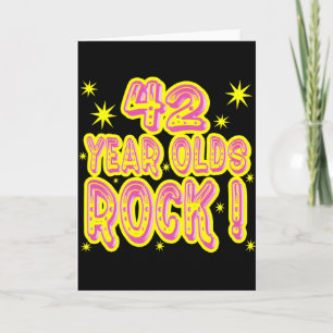 ¡Rock de niños de 42 años! Tarjeta de felicitación