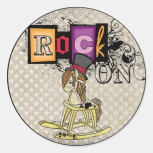 Rock en graciosos pegatinas de caballos mecedores