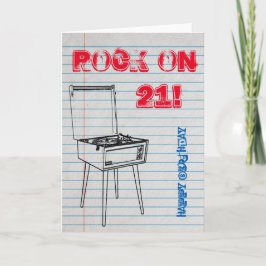 Rock! Feliz 21ª tarjeta de cumpleaños