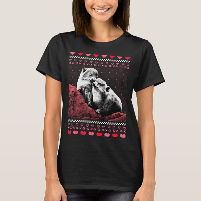 Rock Hyrax Valentine's Day Ugly Sweater Style  (Anverso)