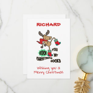 Rock mis Navidades calcetines tarjeta de Navidades