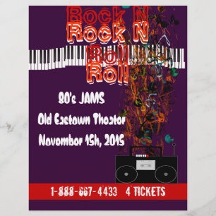 Rock N Roll Flyer 80's Jam