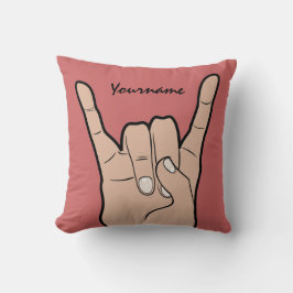 ROCK ON personalizado tirando almohada