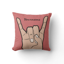 ROCK ON personalizado tirando almohada