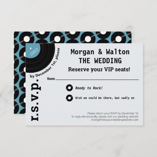 Rock Record Album Concert Style Simple RSVP (Anverso / Reverso)