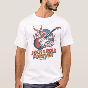 Rock & Roll Forever – Camiseta Vintage de Guitarra