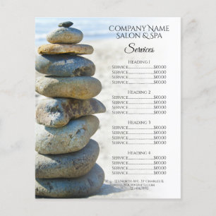 Rock Stack Cairn Spa Salon Services Menú