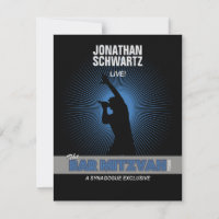 Rock Star Bar Mitzvah RSVP Responder Black Silver