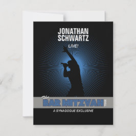 Rock Star Bar Mitzvah RSVP Responder Black Silver