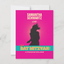 Rock Star Bat Mitzvah RSVP Responder con tarjeta e
