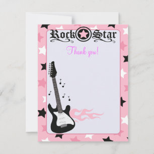 Rock Star Guitar Pink 4x5 Flat Gracias nota