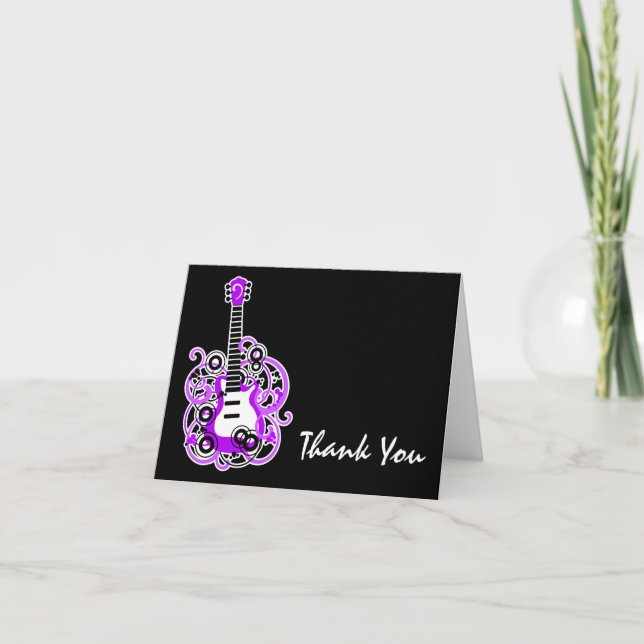 Rock Star Guitar Purple and Black Gracias Nota (Anverso)
