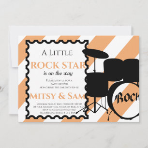 Rock Star Rock a Bye Baby Shower Invitación
