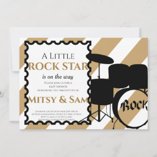 Rock Star Rock a Bye Baby Shower Invitación