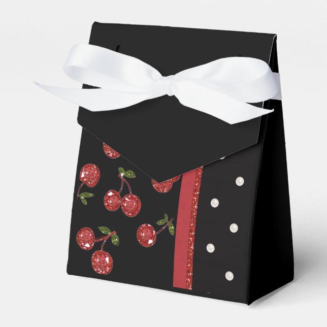 Rockabilly Muy cereza Cerezas Caja de Favor Negro (Front Side)