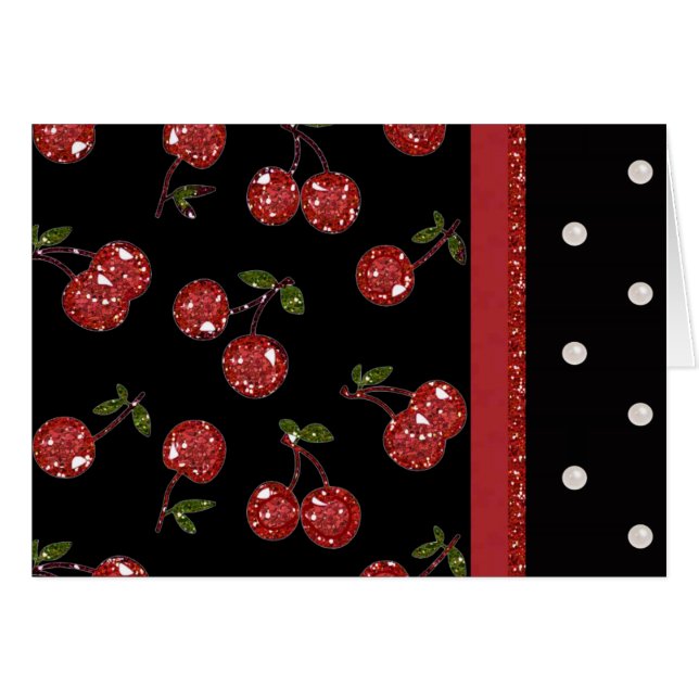 Rockabilly Muy cerezas Cerezas Negro (Anverso (Horizontal))