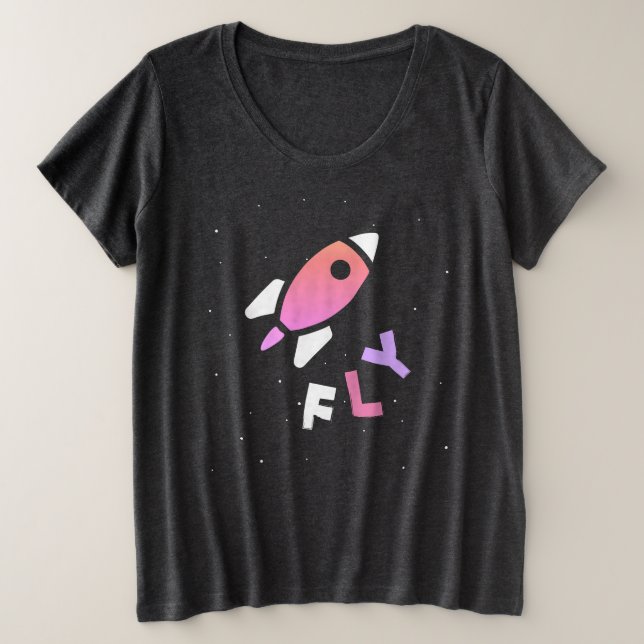 Rocket - Púrpura y RosaAbstract Pop Art. ¡FLY! (Anverso del diseño)