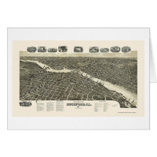 ROCKFORD, mapa panorámico de IL - 1891