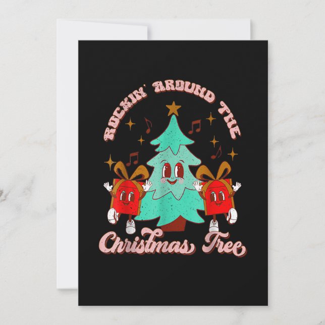 Rockin alrededor del árbol de Navidad Groovy Funny (Anverso)