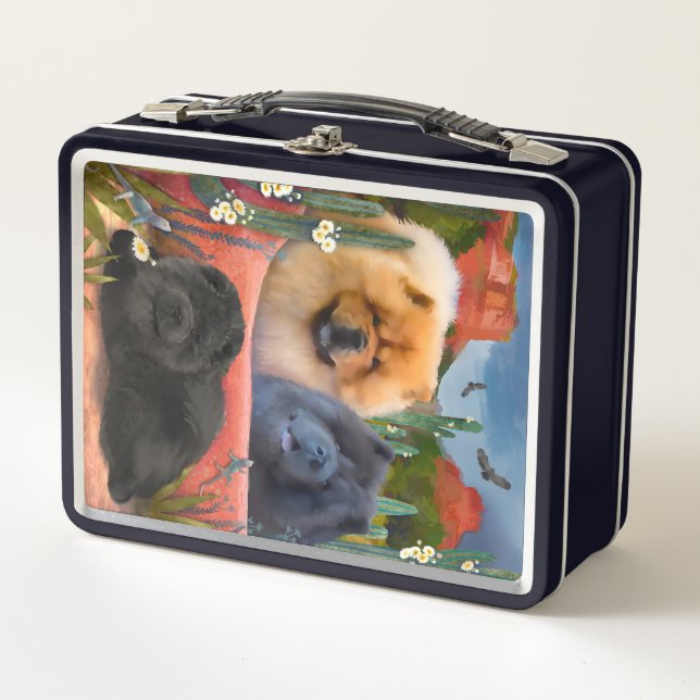 ROCKS ROSAN Chow retrato Metalizado Lunch Box (Anverso)