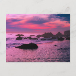 Rocky Beach con tarjeta postal rosa y morada para 