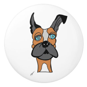 Rocky del perro Pomo de cerámica