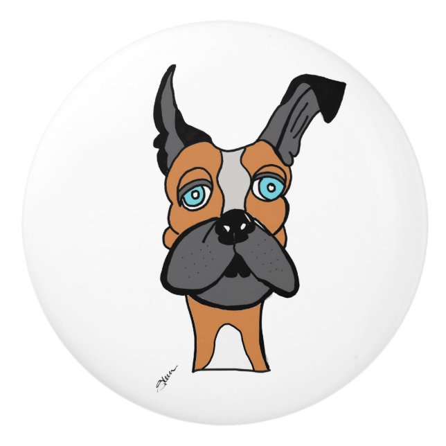 Rocky del perro Pomo de cerámica (Anverso)