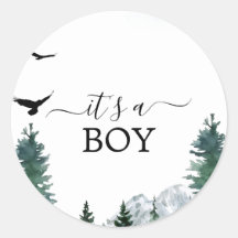 Rocky Mountain es un chico Pegatina de Baby Shower