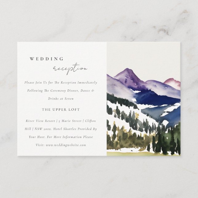 Rocky Snow Mountain Landscape Wedding Recepcion (Anverso)