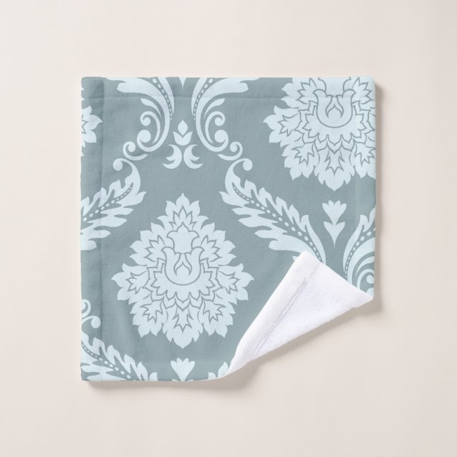 Rococo Damask Art I Duck Egg Blue+Teal (Toallita)