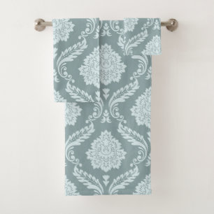 Rococo Damask Gran Patrón Pato Huevo Azul+Verde Te