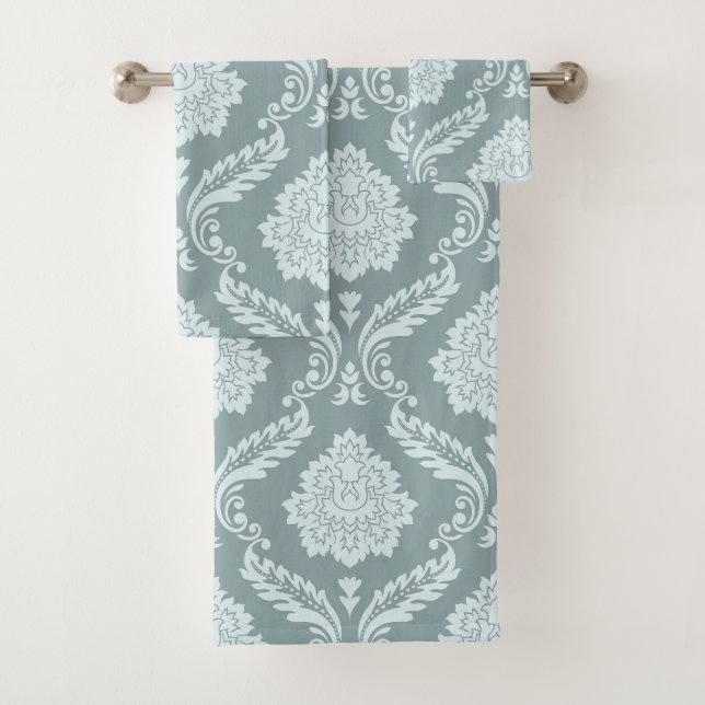 Rococo Damask Gran Patrón Pato Huevo Azul+Verde Te (In situ)
