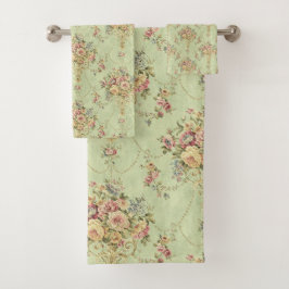 Rococo floral de estilo victoriano verde sabio fra