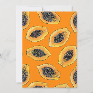 Rodajas de papaya sobre naranja