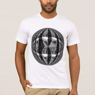 Rodaje orb cromado negro Redondo camiseta blanco