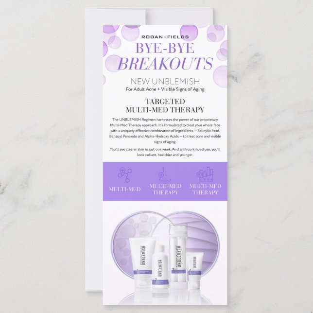 Rodan y Fields Nuevo Volante Unblage (Anverso)