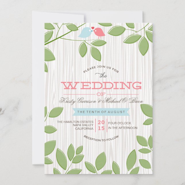 Rodeado por la naturaleza - Invitaciones a la boda (Anverso)