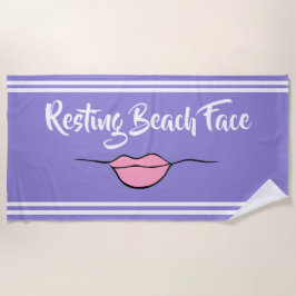 Rodeando Beach Face "Lips" Lavender Beach Toalla