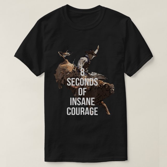 Rodeo Bull Rider 8 Segundos Camiseta (Diseño del anverso)