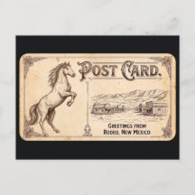 Rodeo, Nuevo México - Tarjeta Postal Vintage de Ca