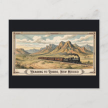 Rodeo, Nuevo México - Tarjeta Postal Vintage de Tr