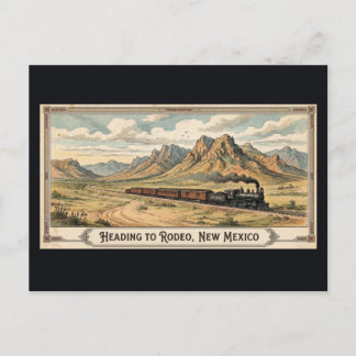 Rodeo, Nuevo México - Tarjeta Postal Vintage de Tr