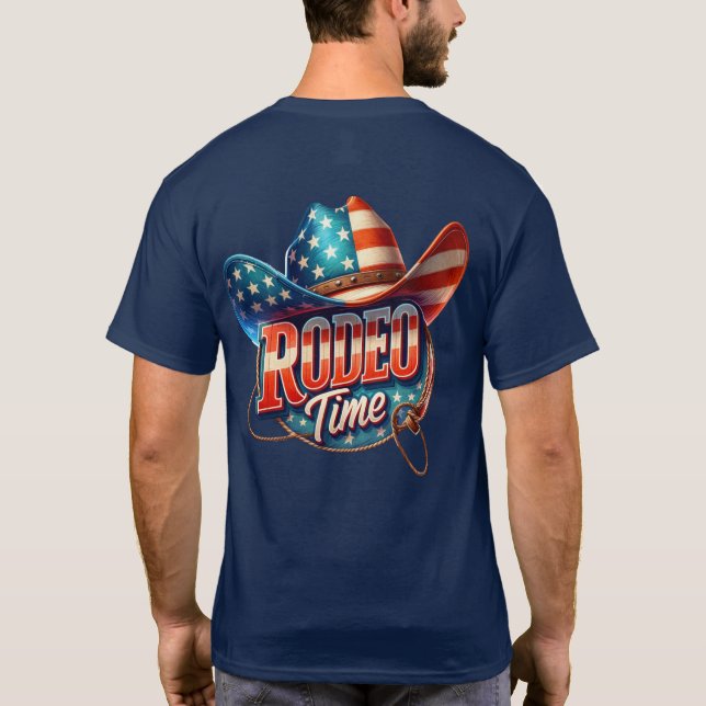 Rodeo Time Text con camiseta occidental Gorra (Reverso)