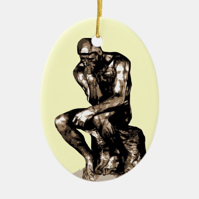 Rodin The Thinker Christmas ornamento (Frente)