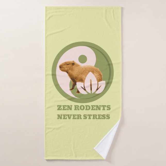 Roedores Zen Nunca Estrés Humor de Capybara (Toalla de baño)
