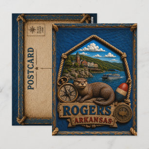 Rogers Arkansas Tarjeta Postal Viaje Antiguo