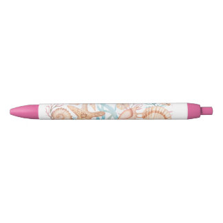 Roja Bolígrafo de tinta con patrón de marco floral eleg